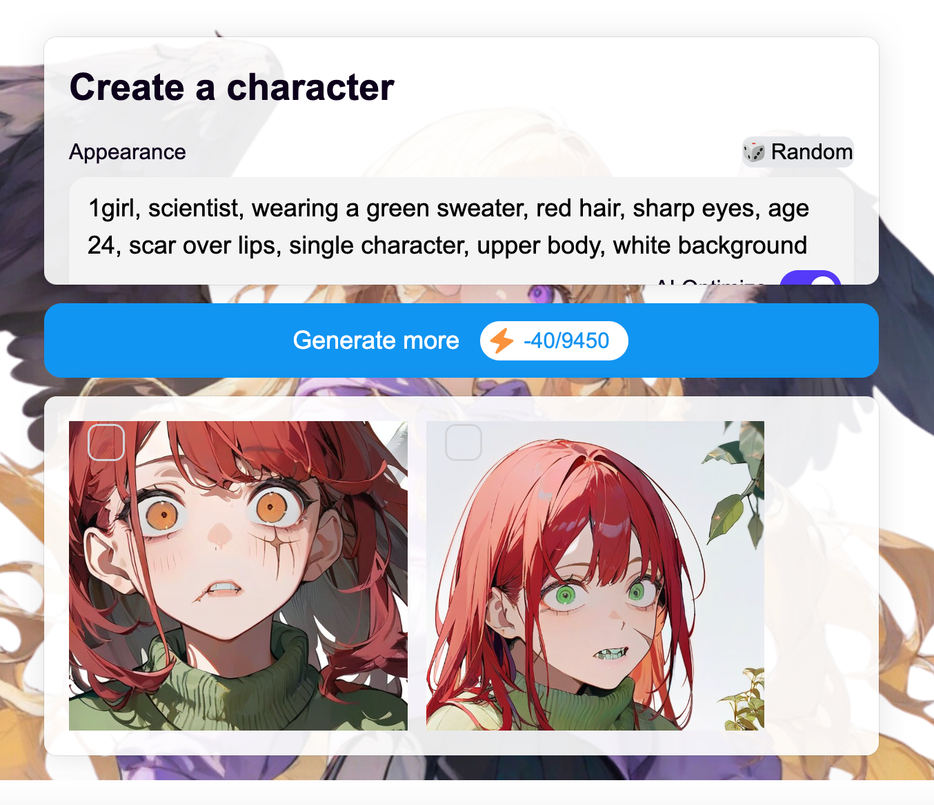 Customize and Generate The Perfect Character