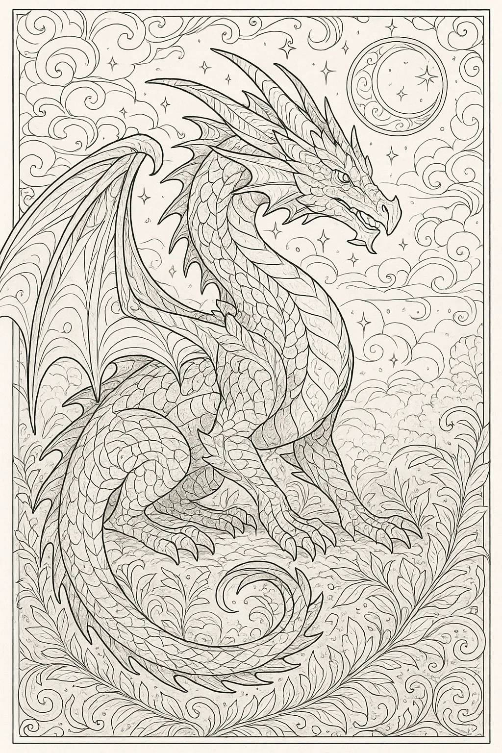 AI generated AI Generated Coloring Pages 9:16 portrait style