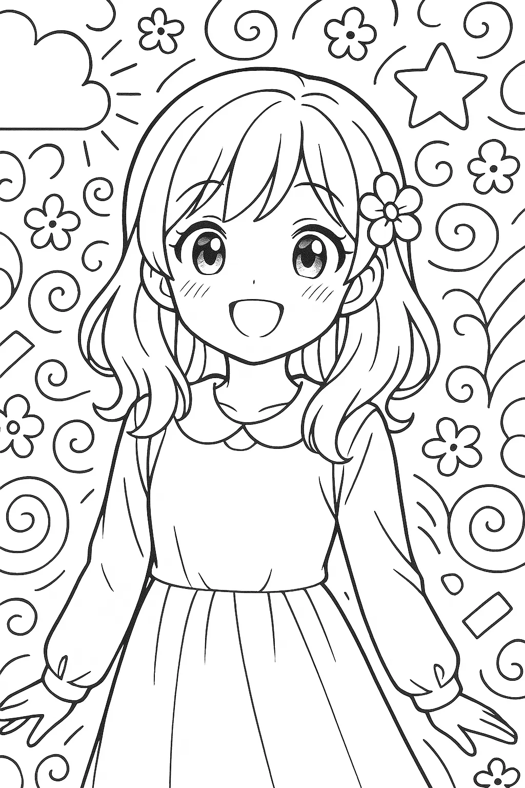 AI generated AI Generated Coloring Pages 3:4 portrait style