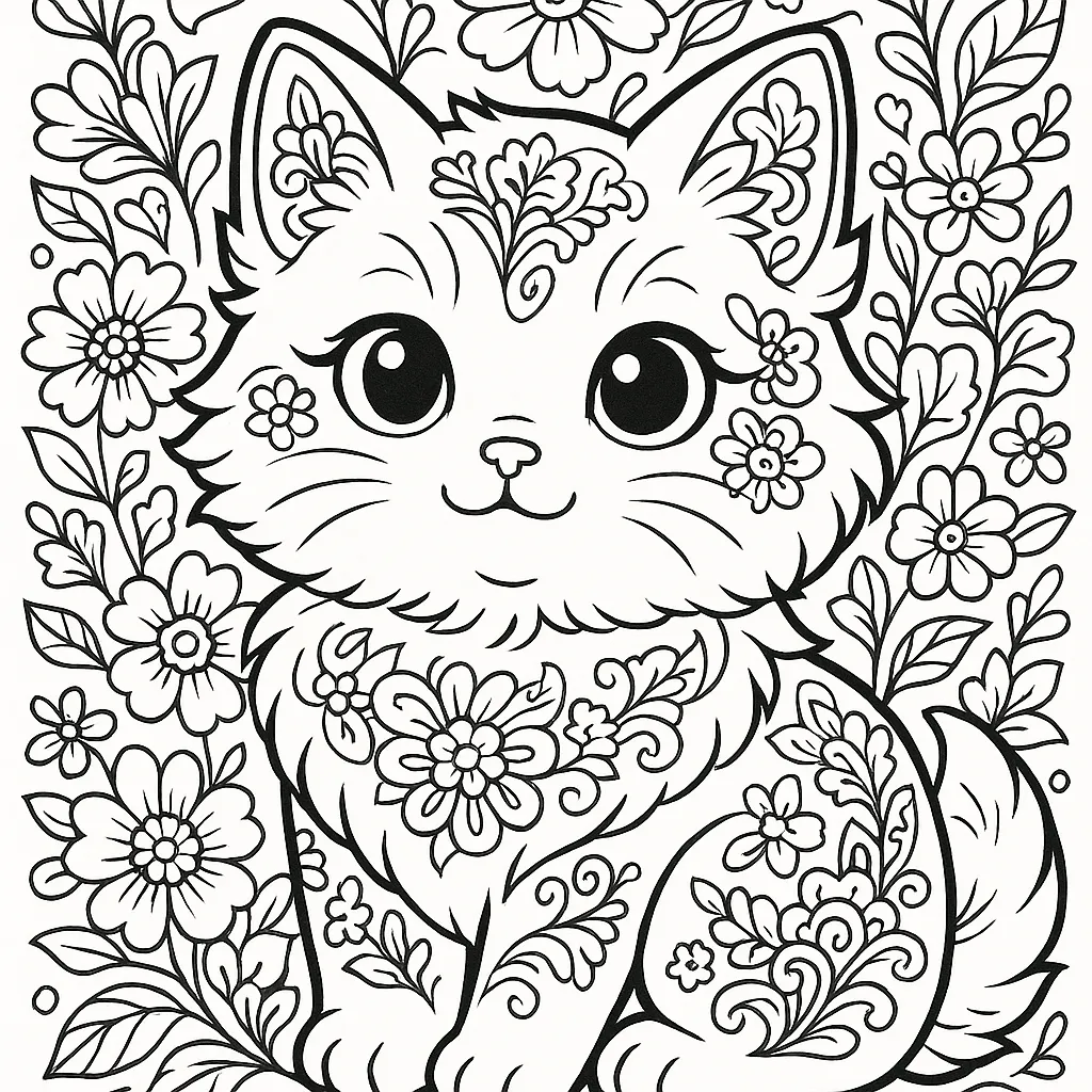 AI generated AI Generated Coloring Pages 1:1 square style