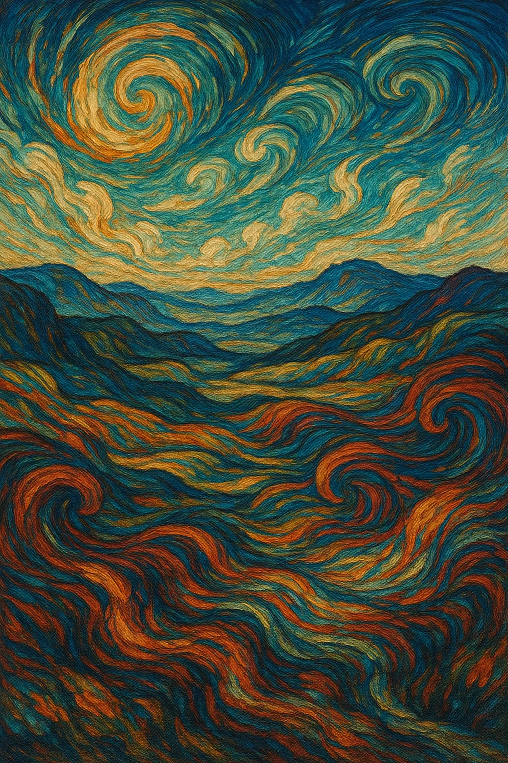 AI generated AI Oil Painter 9:16 portrait style