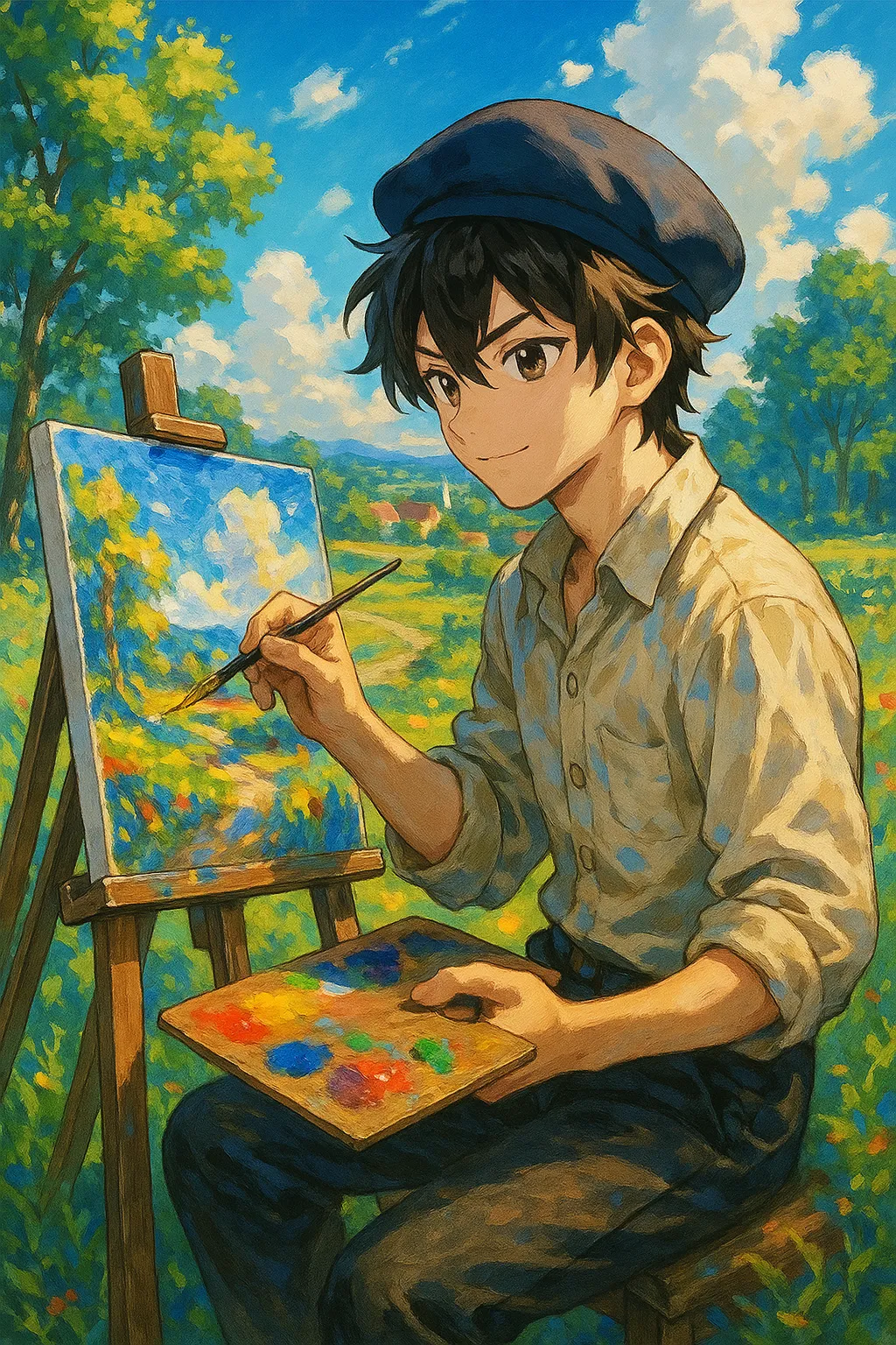 AI generated AI Oil Painter 3:4 portrait style