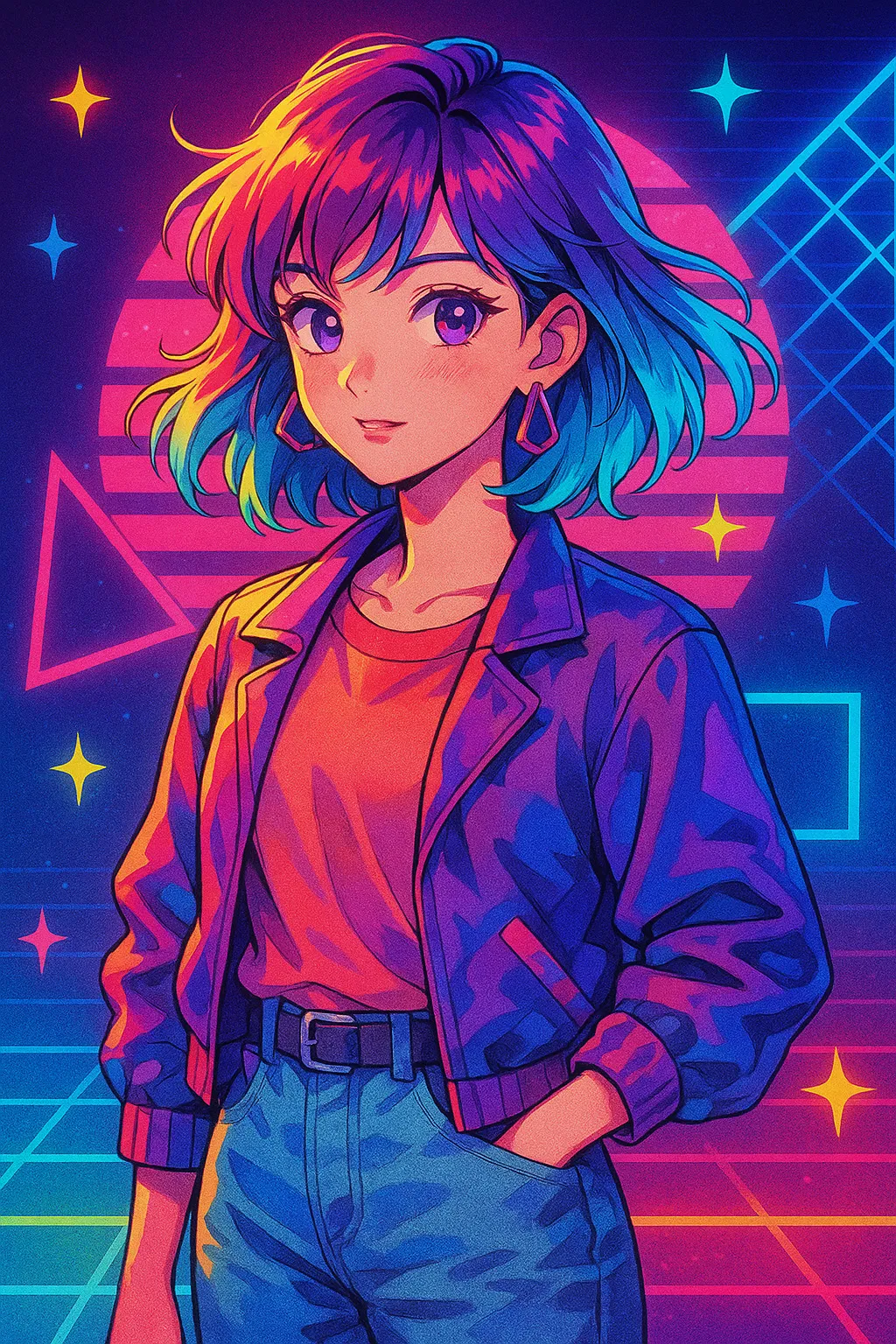 AI generated AI Vaporwave Generator 3:4 portrait style