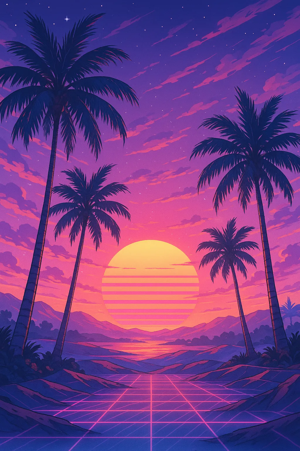 AI generated AI Vaporwave Generator 3:4 portrait style