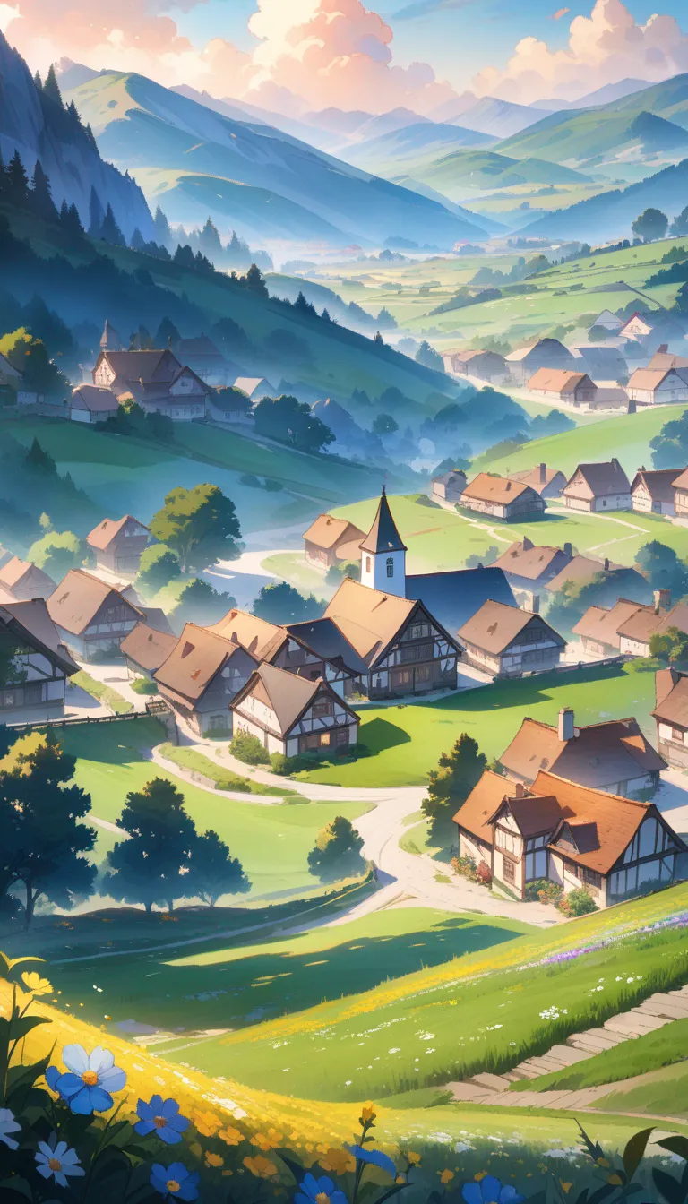 AI generated AI Village Generator 9:16 portrait style