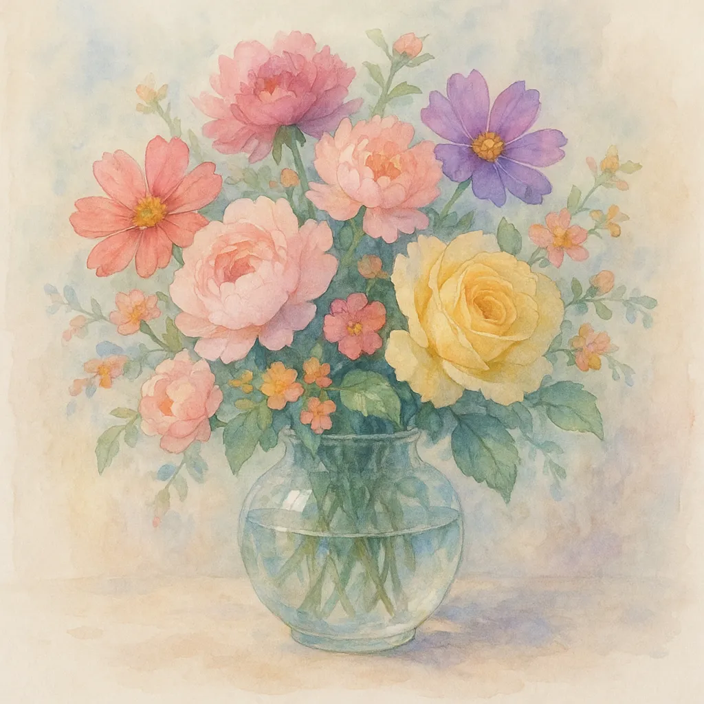 AI generated AI Watercolor Generator 1:1 square style