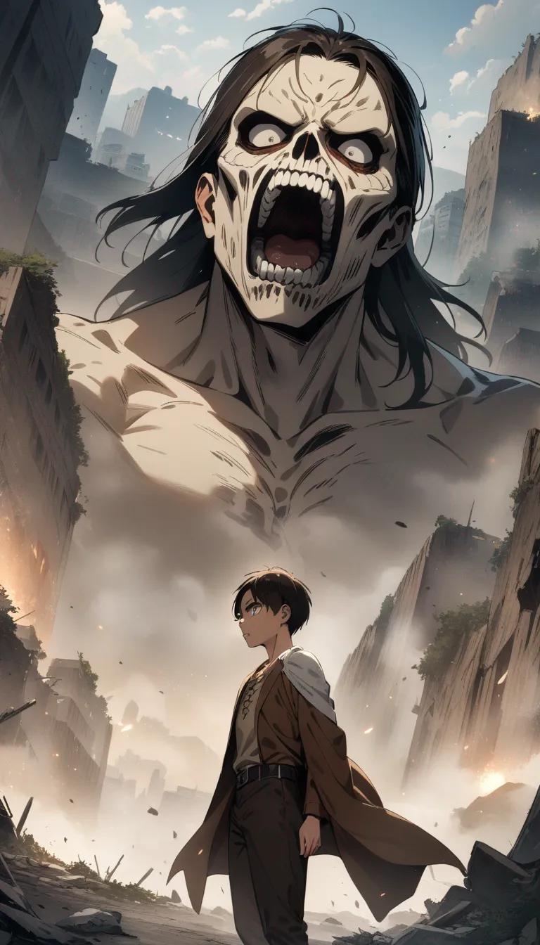 AI generated Attack on Titan AI Generator 9:16 portrait style
