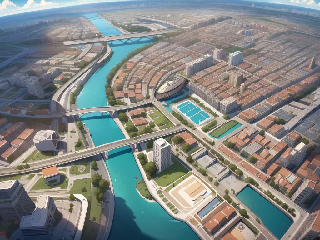 AI generated City Map Maker 4:3 landscape style