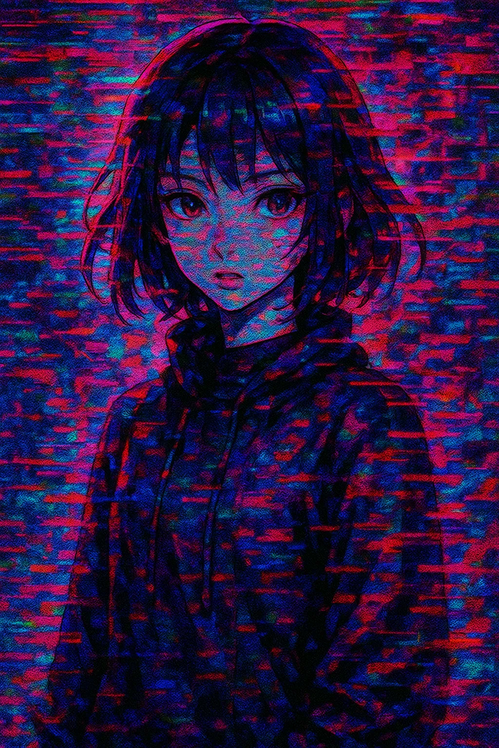 AI generated Glitch Art Generator 3:4 portrait style